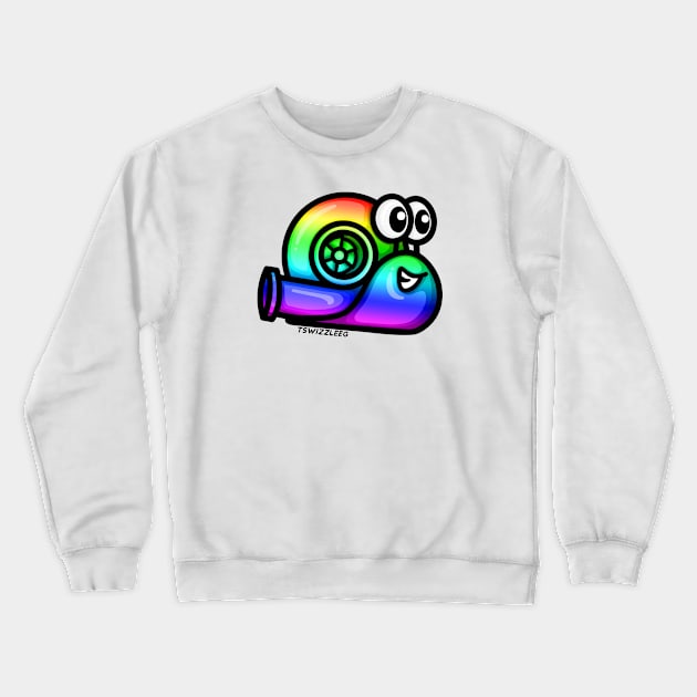 Turbo Snail (Version 1) - Rainbow Crewneck Sweatshirt by hoddynoddy